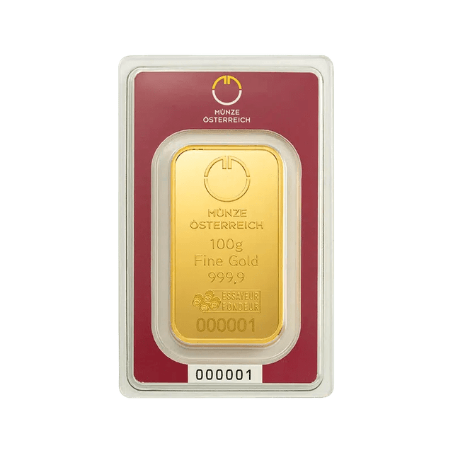 100g aranylapka - Münze Österreich - Goldtresor